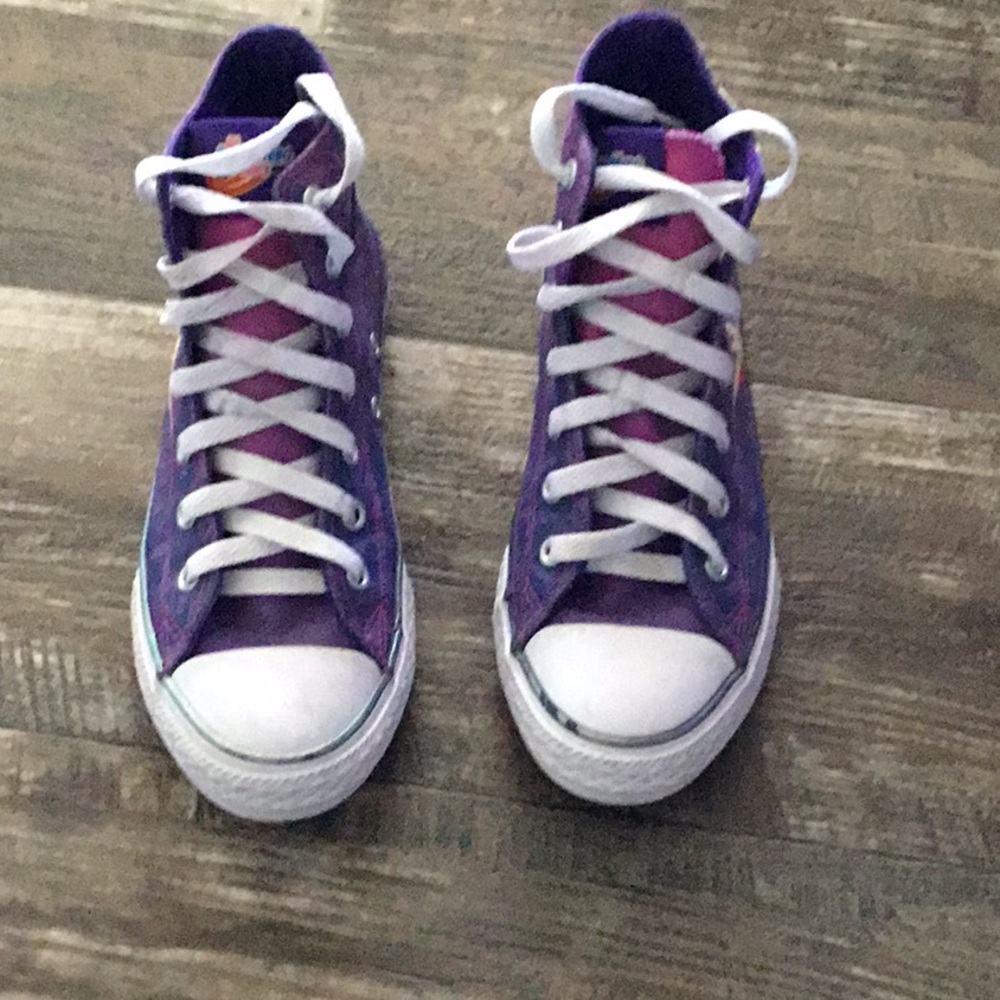 Converse Kids Purple High-Top Sneakers with White Accents